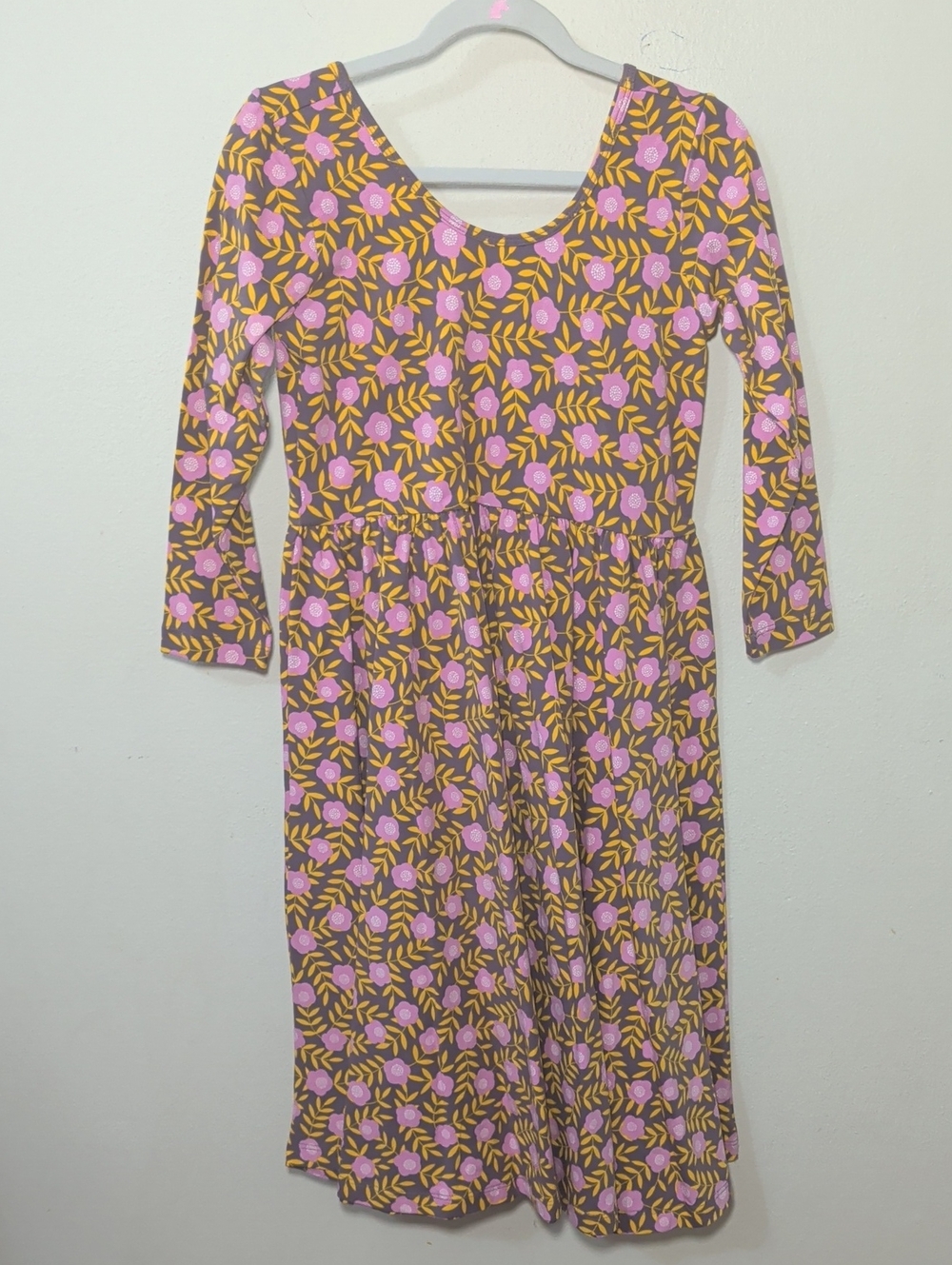 Alice + Ames Ballet Dress in Harvest Moon Green + Pink Floral Girls Size 10